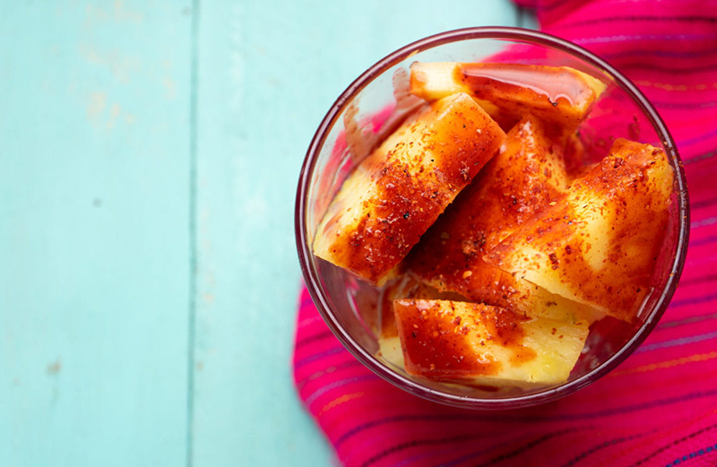 Food coated in chillies and spices